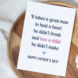Bonus Dad Happy Father's Day Card, Stepfather Card From Daughter, Cute Bonus Dad Fathers Day Gift, Step Dad Thank You Gift, Bonus Dad Gift