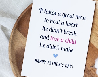 Bonus Dad Happy Father's Day Card, Stepfather Card From Daughter, Cute Bonus Dad Fathers Day Gift, Step Dad Thank You Gift, Bonus Dad Gift