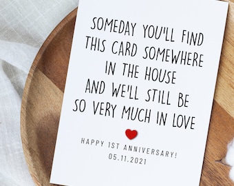 Happy 1st Anniversary Card, Custom First Anniversary Card For Husband, 1 Year Wedding Anniversary Gift, One Year Anniversary Card For Him