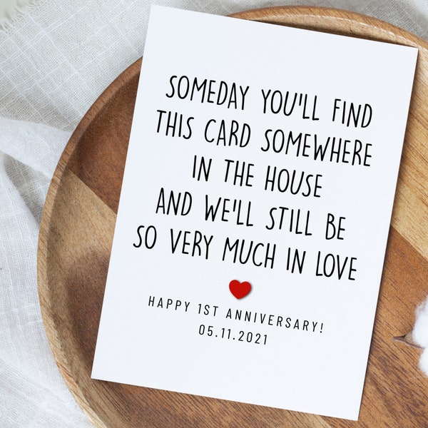 Happy 1st Anniversary Card, Custom First Anniversary Card For Husband, 1 Year Wedding Anniversary Gift, One Year Anniversary Card For Him