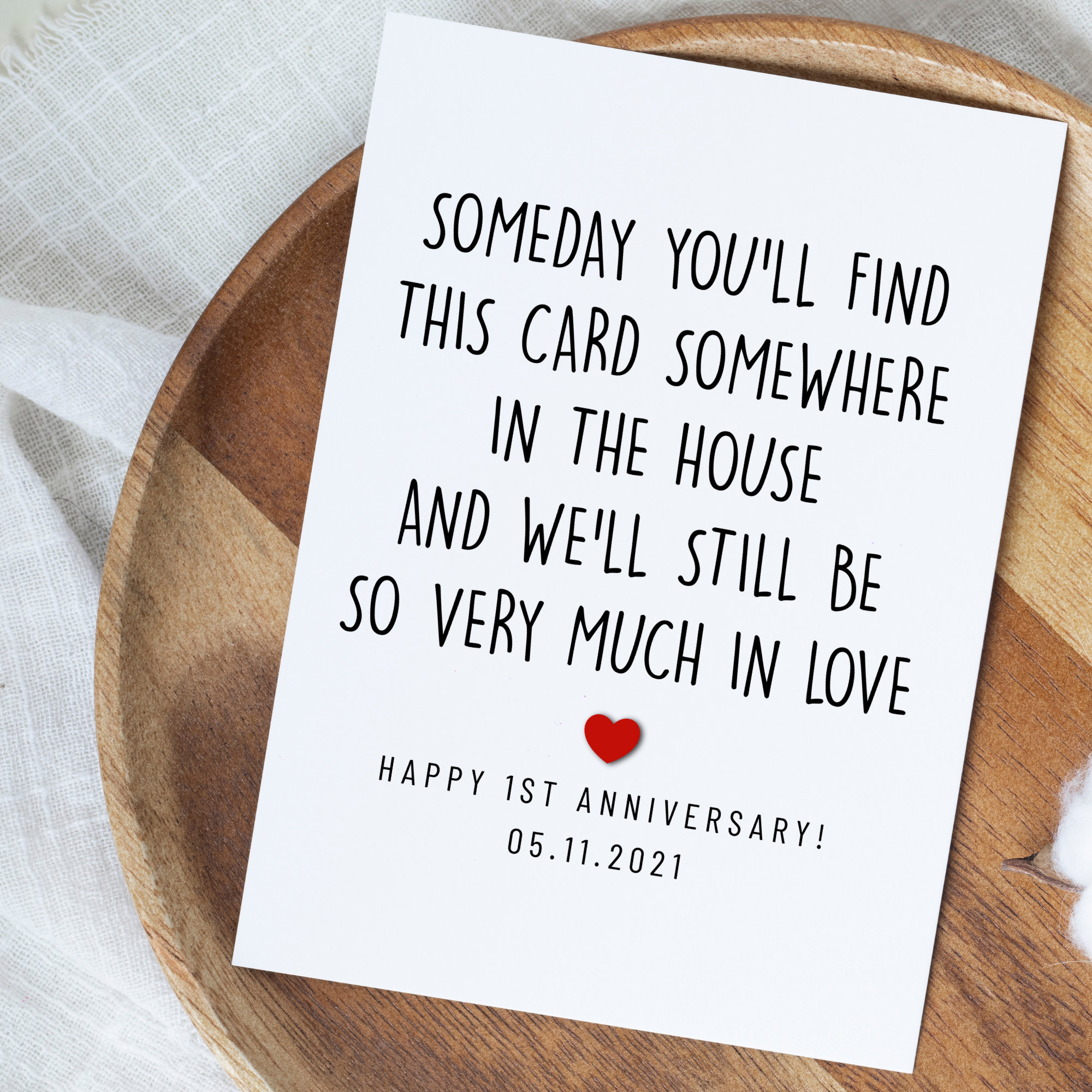 Happy 1st Anniversary Card, Personalized First Anniversary Card