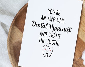 Funny Dental Hygienist Appreciation Gift, Funny Dental Hygienist Card, Dental Hygienist Thank You Gifts, Dental Hygienist Week Funny Gifts