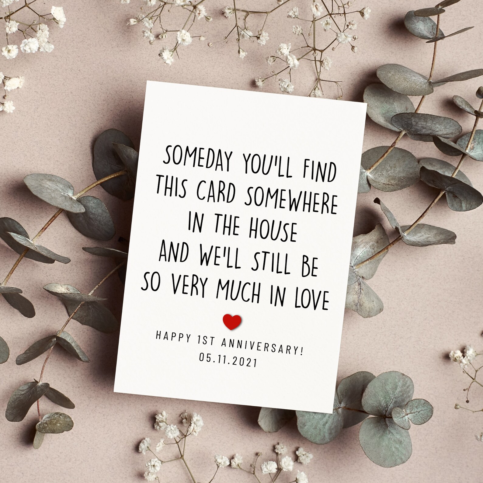 Happy 1st Anniversary Card, Custom First Anniversary Card for Husband ...