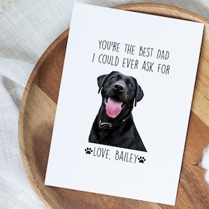 Tarjeta para el mejor papá perruno, tarjeta personalizada con foto de perro, regalo personalizado del Día del Padre para papá perruno, lindo regalo de parte del perro, papá perruno, regalo para dueño de perro