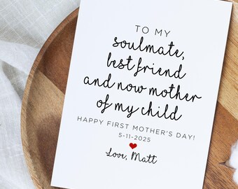 Personalized First Mother's Day Card For Wife, Custom Mothers Day Gift From Husband, To The Mother Of My Children, Happy 1st Mothers Day