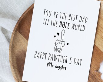 Fathers Day Card From Cat, Cat Dad Happy Father's Day Card, Funny Cat Dad Card, Gift From Cat,Funny Cat Dad Gift, Fathers Day Card From Cats