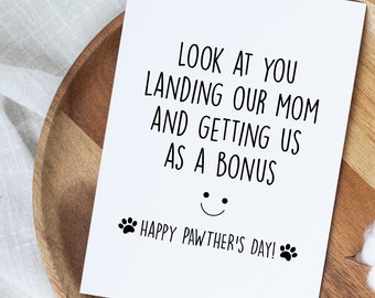 Funny Dog Dad Card, Cat Dad Birthday Gift From Cats, Boyfriend Who Inherited Dog Card, Pet Dad Birthday Gift, Fathers Day Card For Boyfriend
