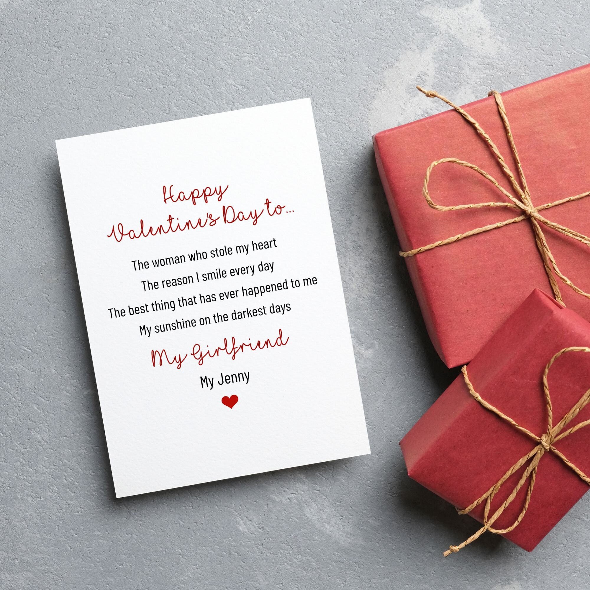 Valentine's Day Card for Girlfriend, Custom Name Girlfriend Romantic ...