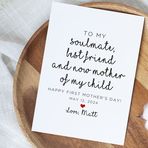 Personalized First Mother's Day Card For Wife, Custom Mothers Day Gift From Husband, To The Mother Of My Children, Happy 1st Mothers Day