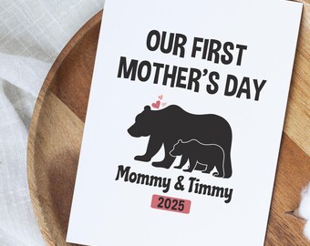 Personalized Our First Mother's Day Together Card, First Mothers Day From Baby Boy, From Newborn Greeting Card, Cute Mommy Card