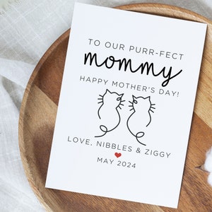 Funny Cat Mom Mother's Day Card From Cats, Cute Cat Mom Mother's Day Gift From Kittens, To Our Pawesome Mom Custom Gift From Cats