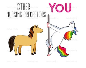 Unicorn Nursing Preceptor PNG, Funny Nurse Preceptor Design, NP Birthday Printable Design, Digital Instant Download, Match Day 2023 Gift
