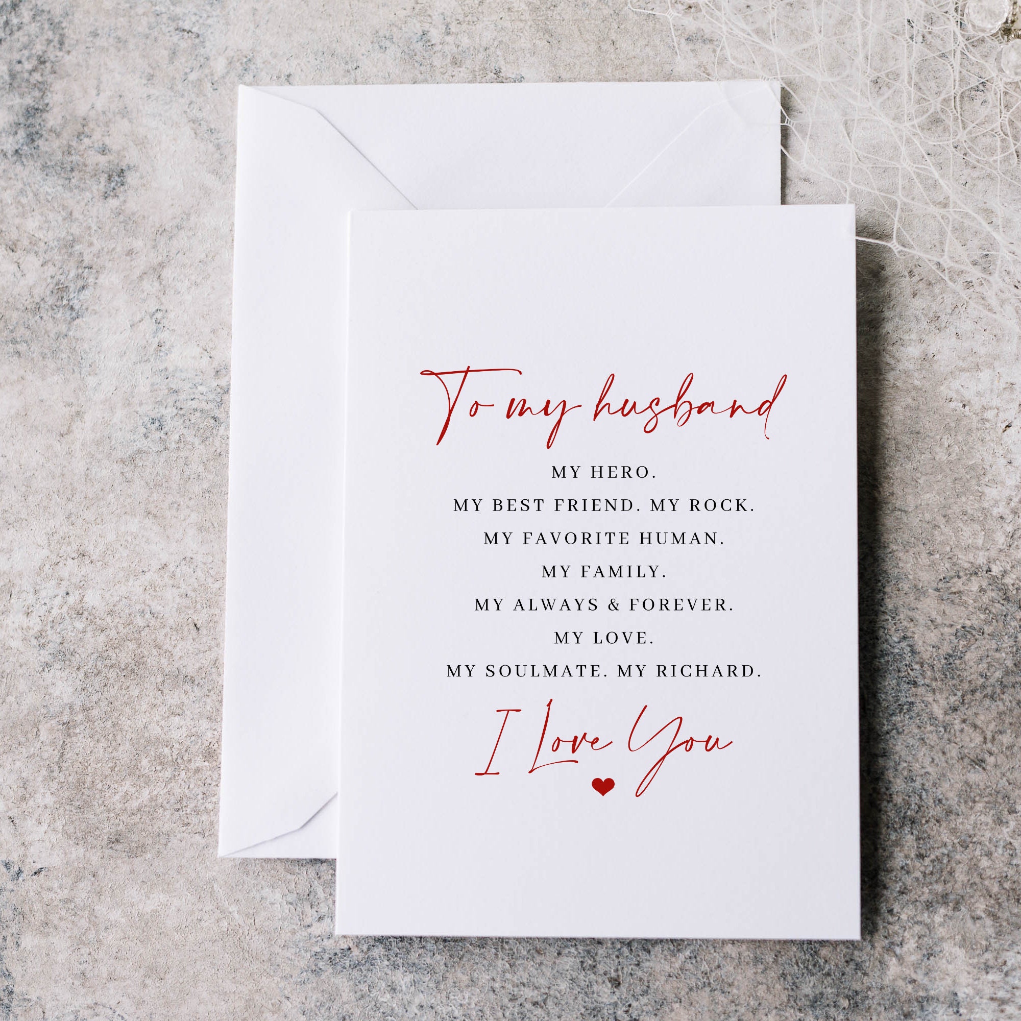 To My Husband, Husband Romantic Anniversary Card, Love Message Cards ...