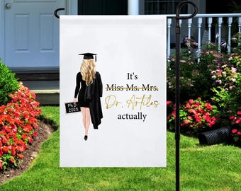 Personalized Doctor Graduation Yard Flag, Custom PhD Graduation Gift, Medical School Graduation Yard Sign, PhD Graduation Gift