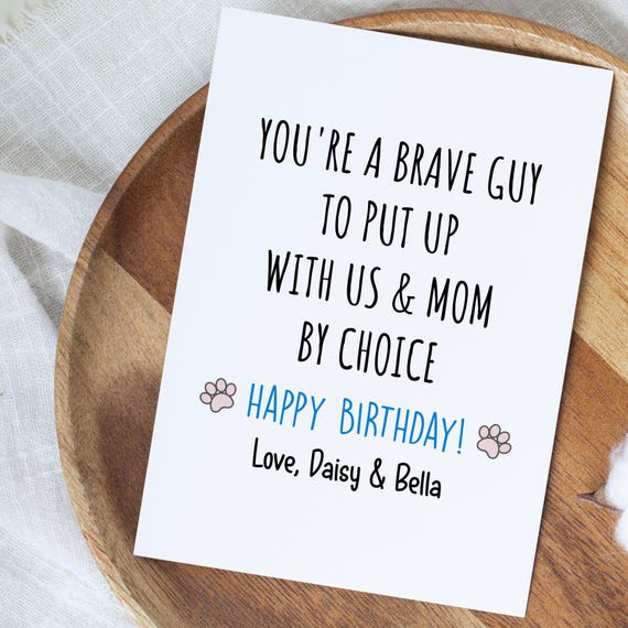 Funny Dog Dad Birthday Card, Personalized Birthday Gift For Stepdad Dog, Cute Gift From Dogs, Dog Daddy, Pet Owner Gift, Bonus Dog Dad