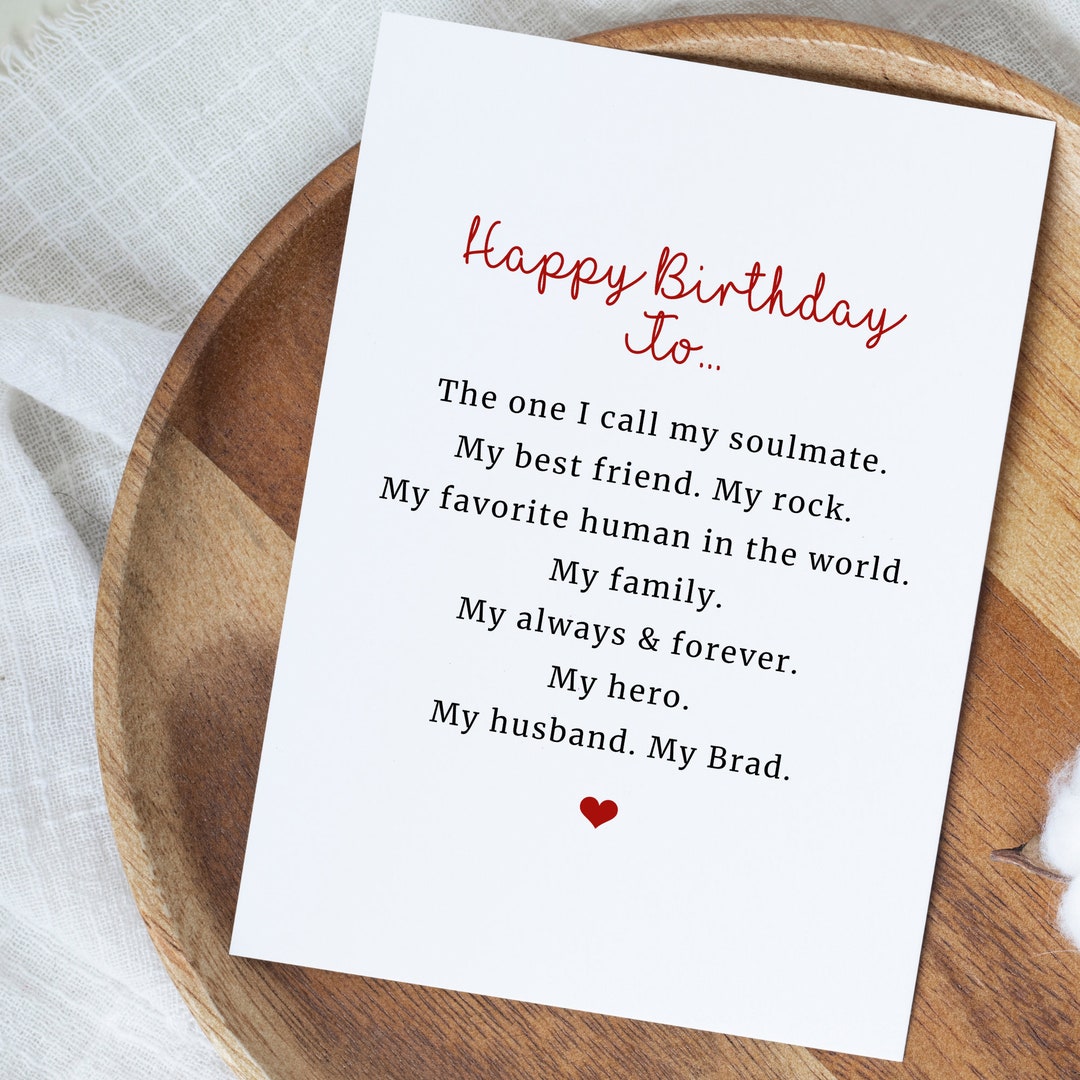 Custom Birthday Card for Husband, Happy Birthday to My Husband, Bday ...