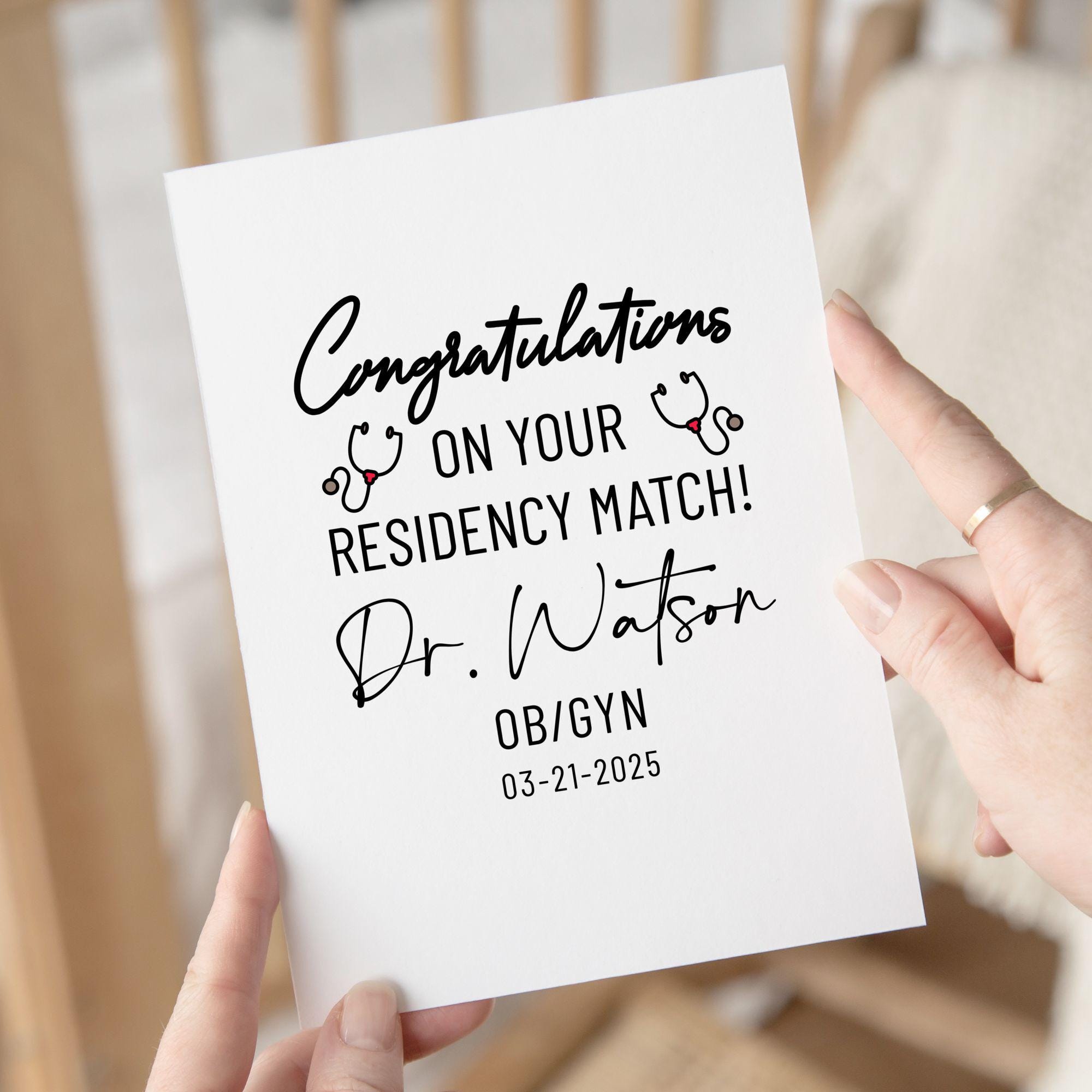 Personalized OB/GYN Match Day Card, Custom Doctor Name Residency Match ...