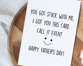 Funny Stepdad Father's Day Gift From Step Son, Happy Father's Day, Bonus Dad Father's Day Card, Stepfather Card, Dad Father's Day Gift
