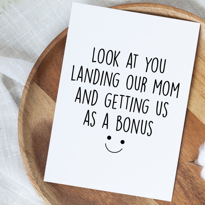 Funny Bonus Dad Card, Bonus Dad Birthday Gift From Step Kids, Stepdad Birthday Card, Step Dad Birthday Gift, Funny Stepfather Card image 1