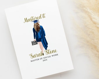 Personalized Master Of Social Work Graduation Card For Her, Custom MSW Graduation Gifts, Social Worker Graduation Gift, Congratulations Card