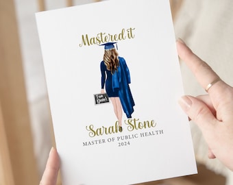 Personalized Master Of Public Health Graduation Card For Her, Custom Graduation Gifts, Graduation Congratulations Card, MPH Graduate
