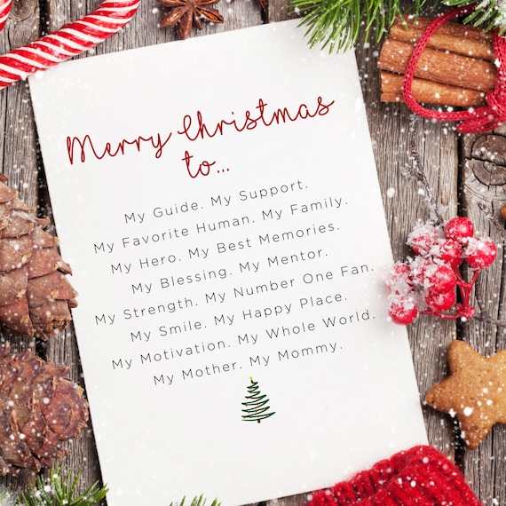 Mom Christmas Gift From Daughter, Christmas Card for Mom, Merry