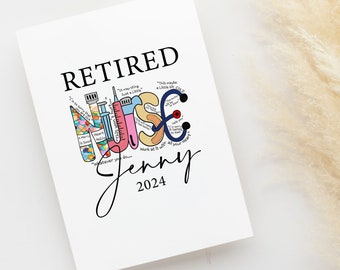 Personalized Retired Nurse Card, Nurse Retirement Gift, Nurse Retiring Gifts, Nurse Card, Retired Nurse Card, Gift For Retiree, Nurse Card