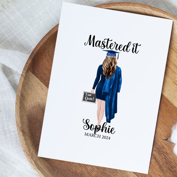 Personalized Master's Degree Graduation Card for Her, Custom Masters  Graduation Gift for Daughter, Mastered It Card, Masters Degree Graduate -  Etsy