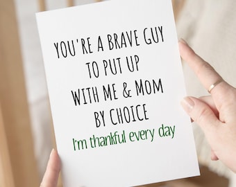 Fathers Day Gift From Stepdaughter, Funny Stepdad Father's Day Card, Bonus Dad Birthday Card, Sarcastic Stepdad Card, Cute Appreciation Gift
