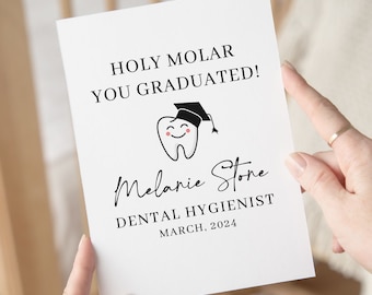 Personalized Dental Hygienist Graduation Gift For Friend, Funny Dentist Card, Congratulations Card, Dental Hygiene School, Funny Gifts