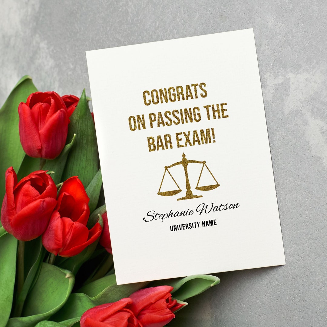 Congratulations on Passing the Bar Exam Card, New Lawyer Graduation