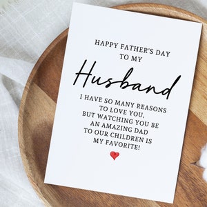 Happy Father's Day to My Husband Card, Husband Father's Day Gift, From ...