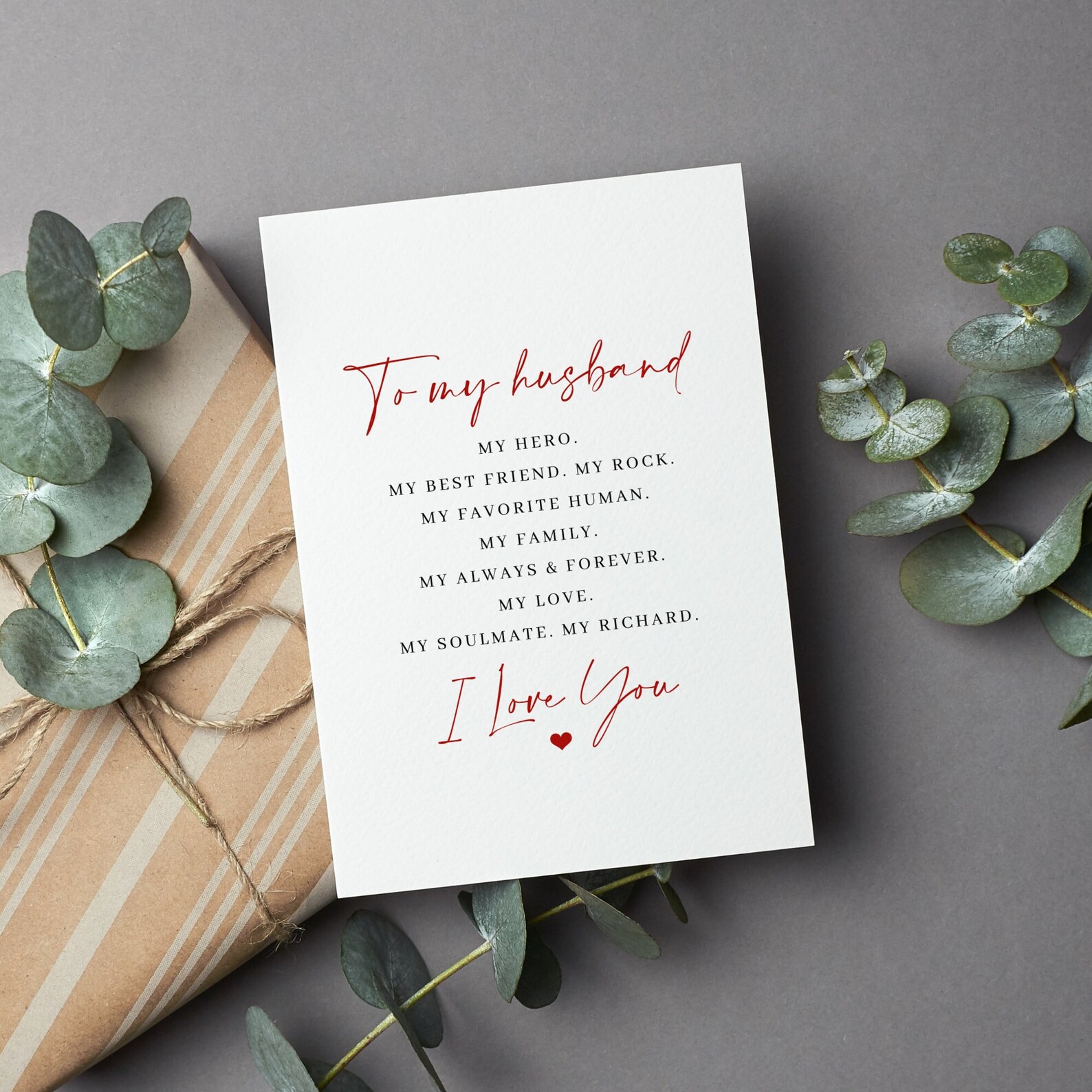 To My Husband, Husband Romantic Anniversary Card, Love Message Cards ...