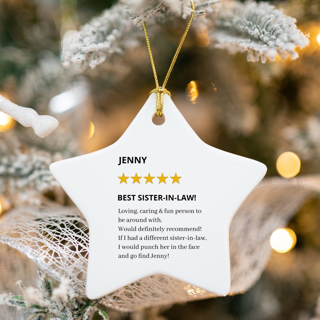 Personalized Sister in Law Star Ornament, Sister in Law Gift, Sister in ...