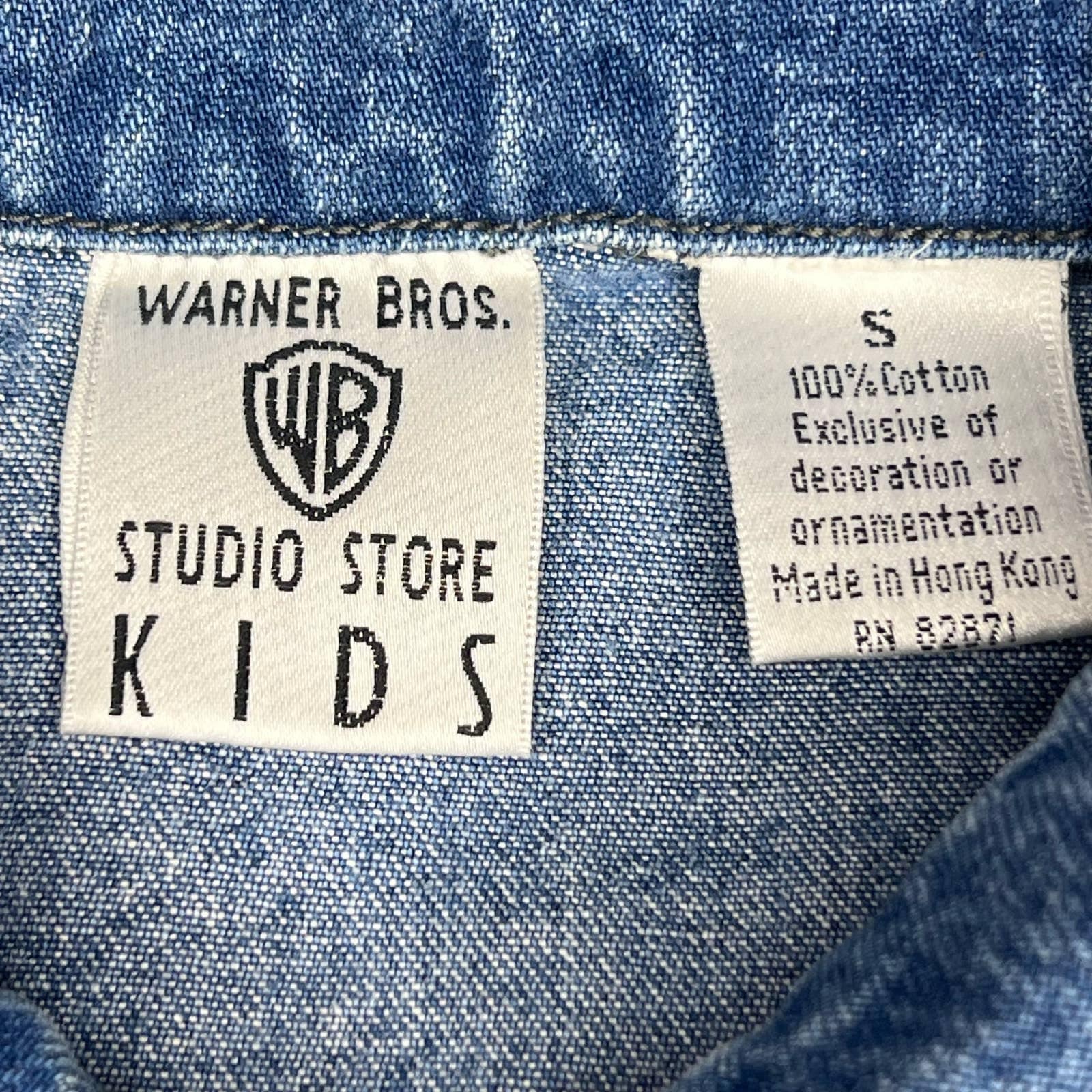 Warner Bros Studio Kids Jean Jacket Sz S Looney Tunes