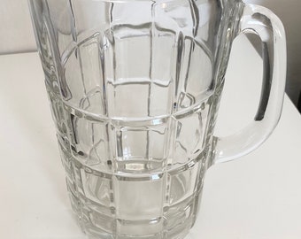 Mid Century Modern Anchor Hocking Tartan Glass Pitcher