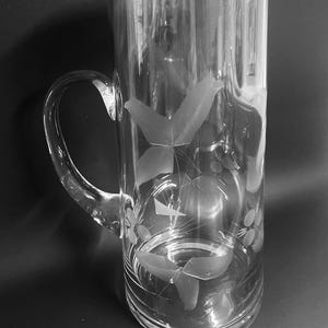MCM Etched Glass Pitcher