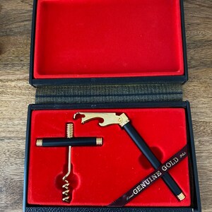 Mid Century Modern Gold Plated Bar tool set, Bottle Opener Tool Set