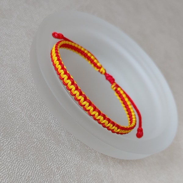 Bracelet tressé drapeau espagnol, bracelet à cordes réglable jaune rouge, cadeau pour femmes hommes, bijoux espagnols, drapeau minimaliste Boho España