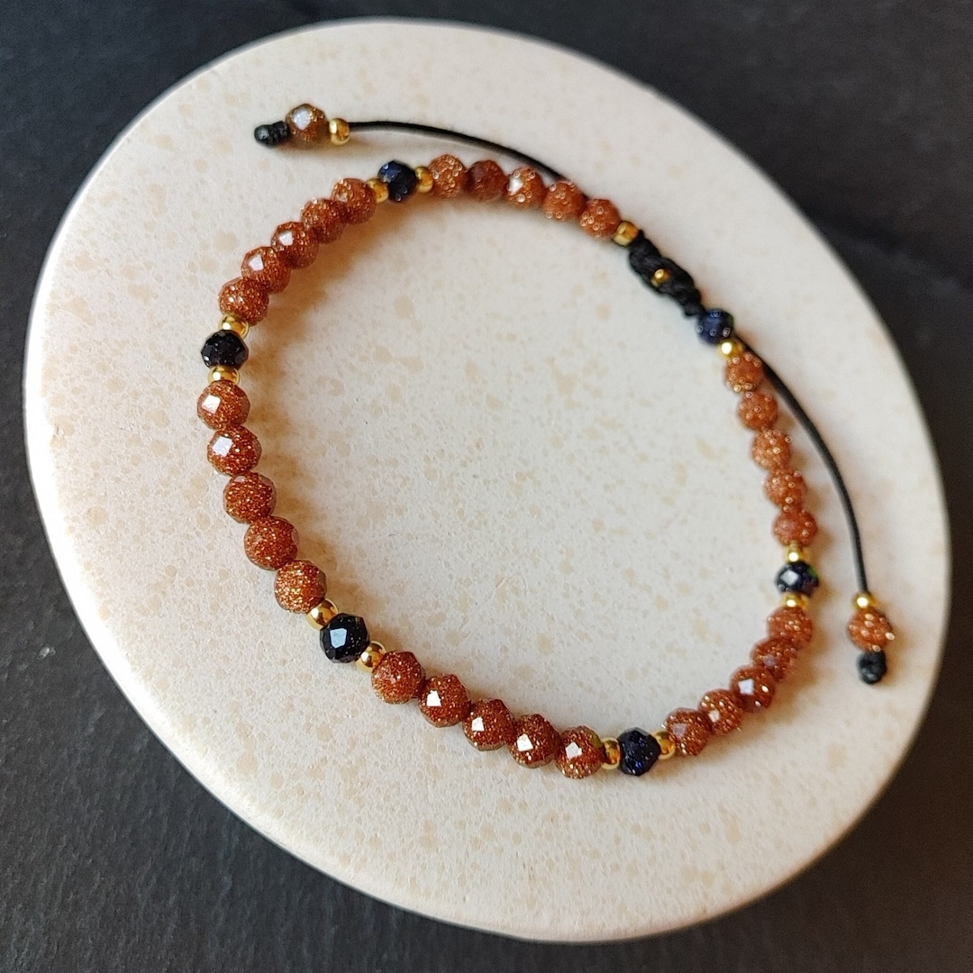 Gold Sandstone Bracelet, Healing Crystal Jewelry, Boho Chic Bracelet, Yoga Jewelry, Adjustable