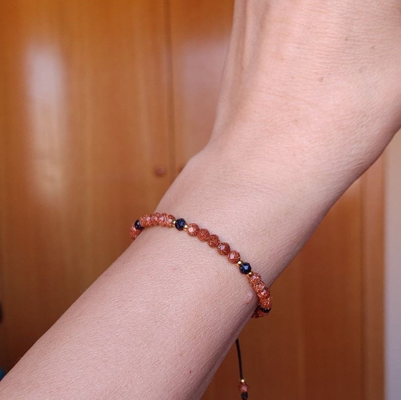 Gold Sandstone Bracelet, Healing Crystal Jewelry, Boho Chic Bracelet, Yoga Jewelry, Adjustable