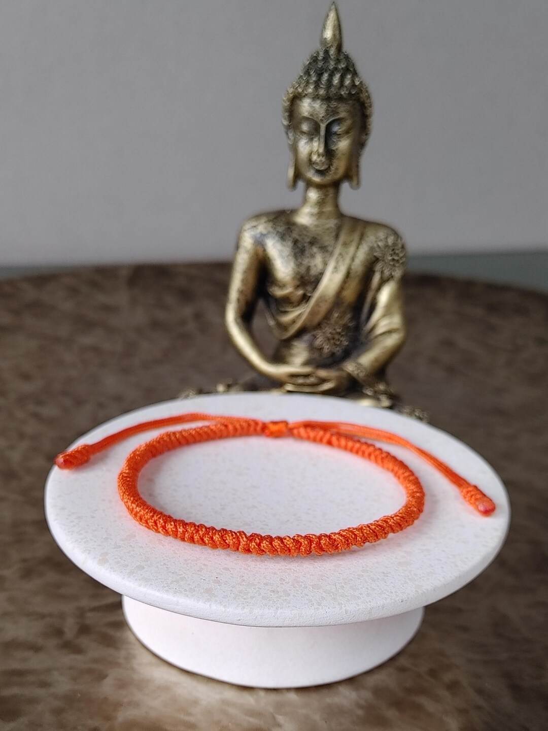 Meditation Rope Tibetan Braided Rope Bracelet, Orange Wisdom Knot, Handmade Men Women ...