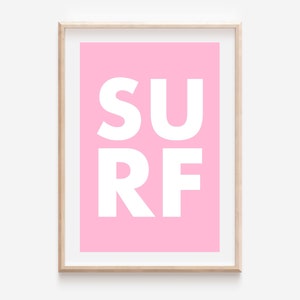 Surf Wall Art, Printable Surf Art, Surf Art Digital Download, Surf Print Wall Decor