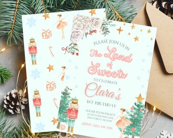 Land of Sweets Birthday Invitation - Nutcracker, Clara, Winter, Ballet
