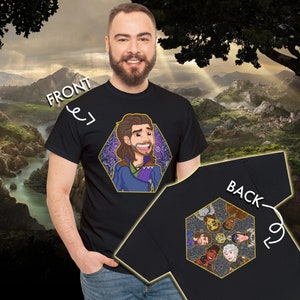 Gale from Baldurs Gate 3 T-shirt, Front AND Back Prints