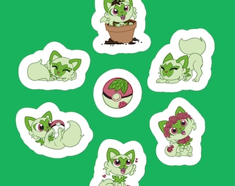 Sprigatito Glossy Sticker Set