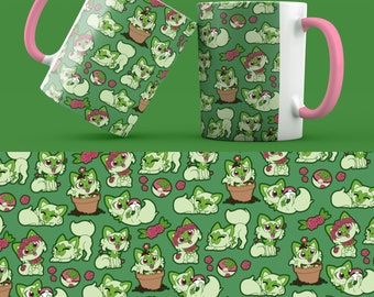 Taza Sprigatito con mango rosa/Interior