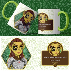 Lae&#39;zel Mug w/Green Handle/Inside (Baldur&#39;s Gate 3)