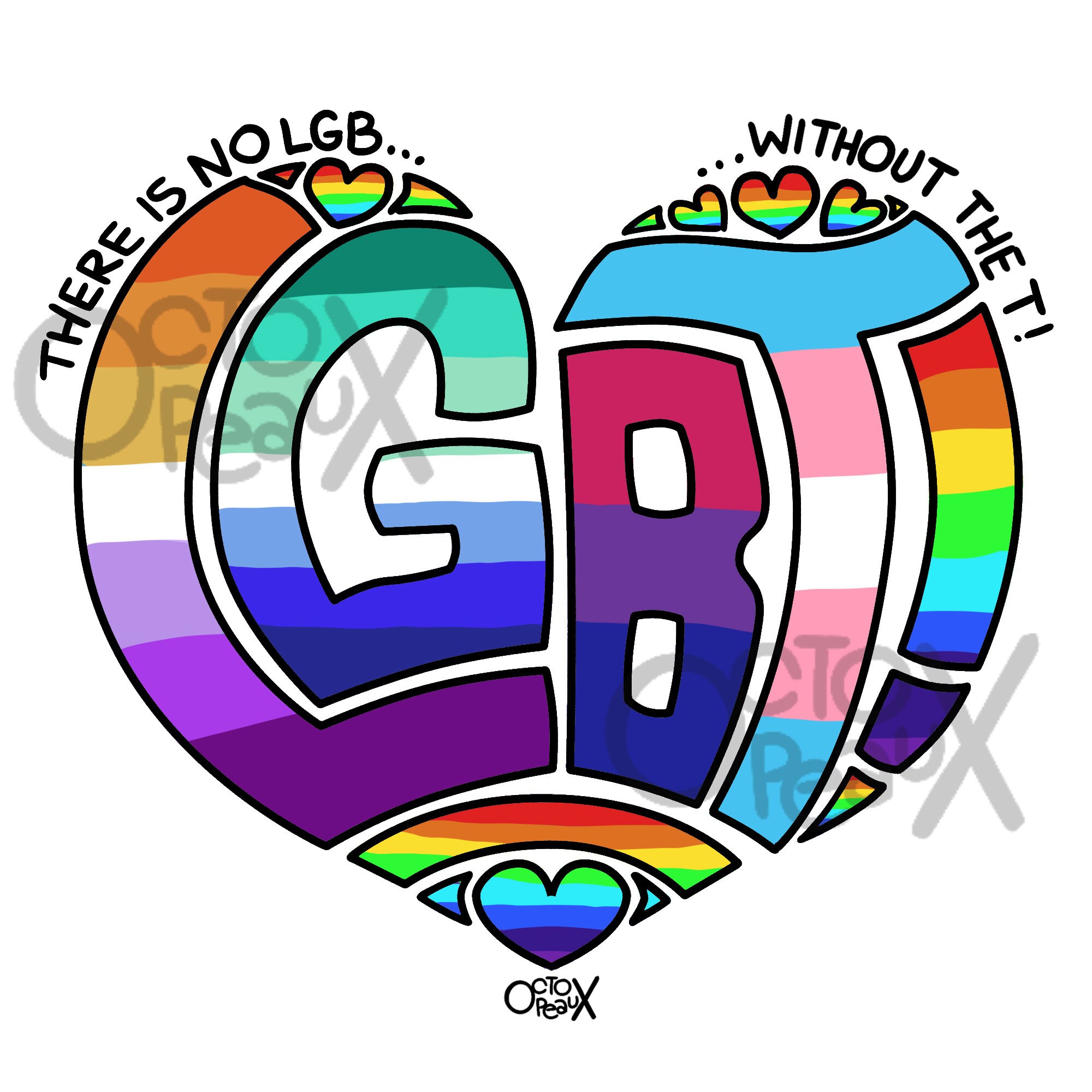 Pride Tshirt - the is No LGB Without the T (white) - Etsy