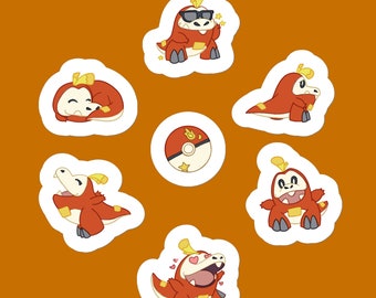 Conjunto de pegatinas brillantes de Fuecoco